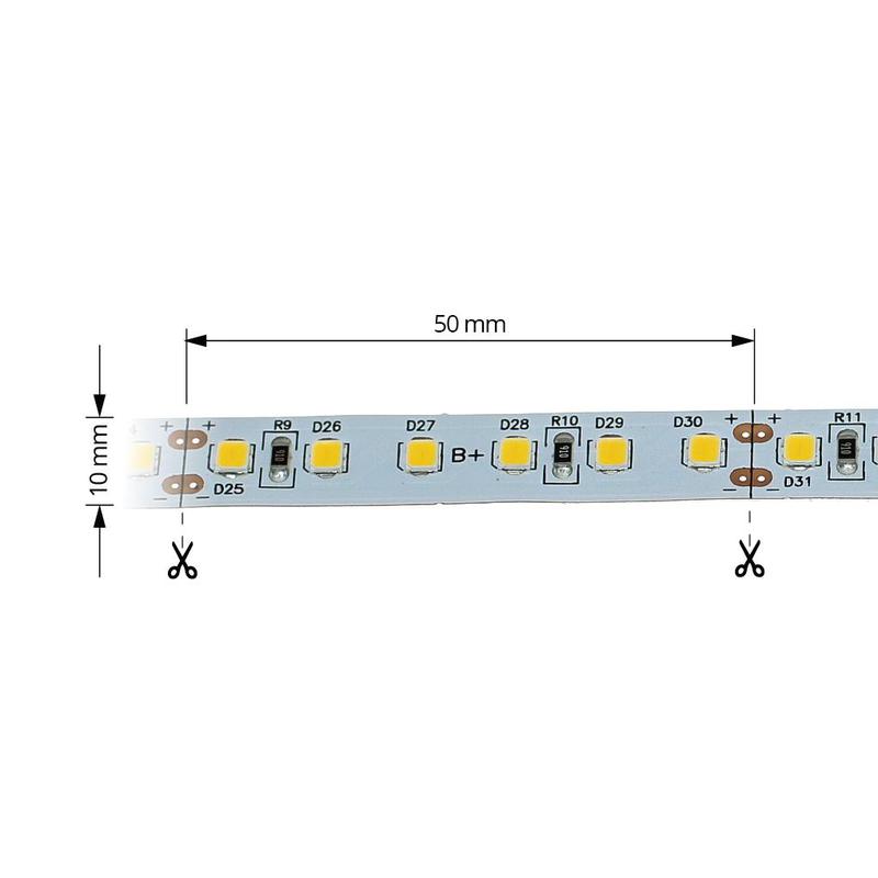LED pás 19,2W, 24V, 120pcs/m - 2835 SMD, neutrálna biela, IP20, šírka 10mm