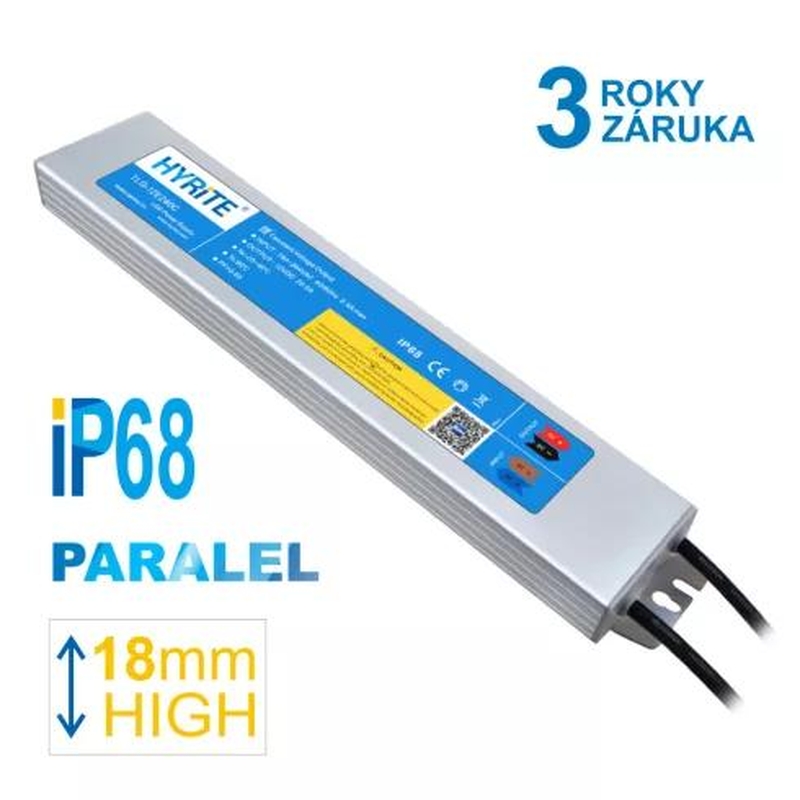 Slim napájací  zdroj pre LED 240W/24V pararelne zapojiteľný IP68