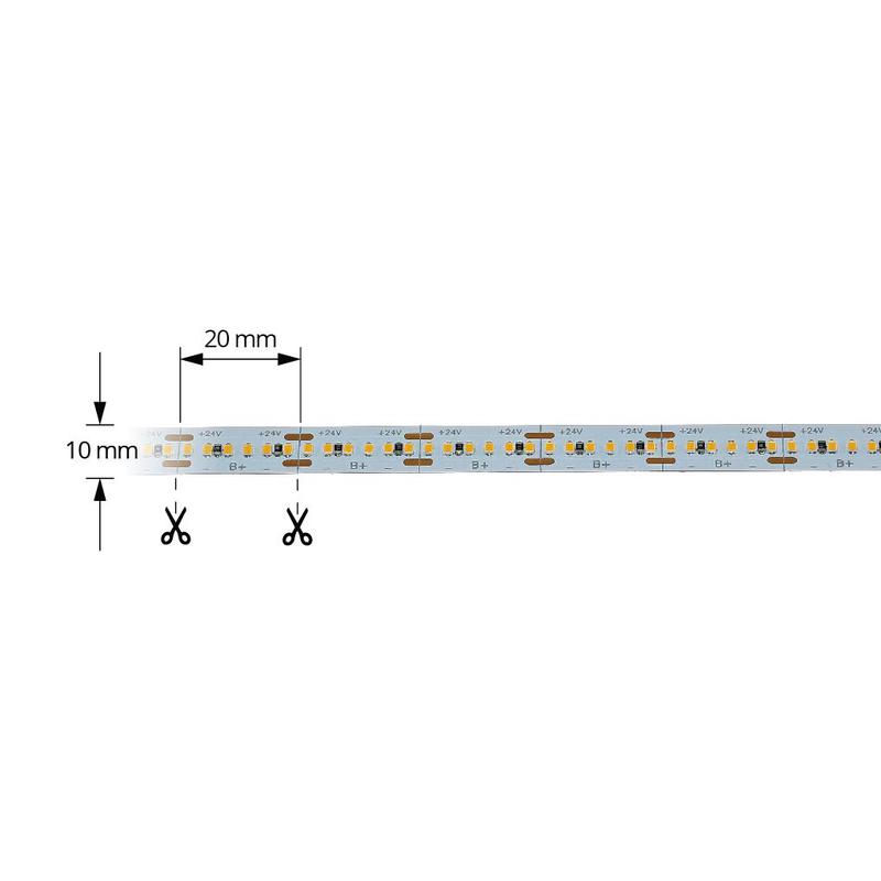 LED pás 24W, 24V, 300pcs/m - 2216 SMD, teplá biela, IP20, šírka 10mm