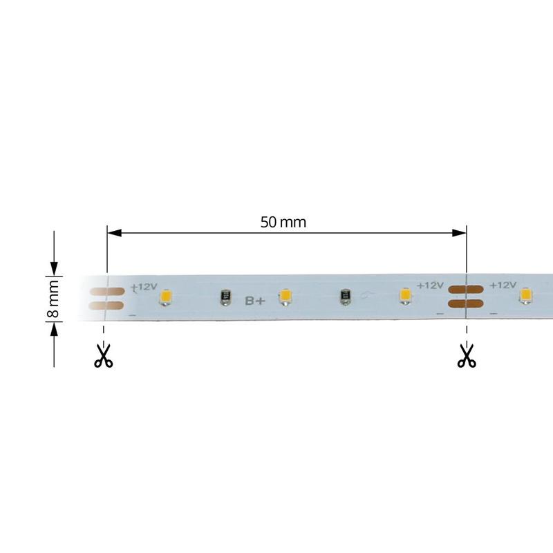 LED pás 4,8W, 12V, 60pcs/m - 2216 SMD, neutrálna biela, IP20, šírka 8mm