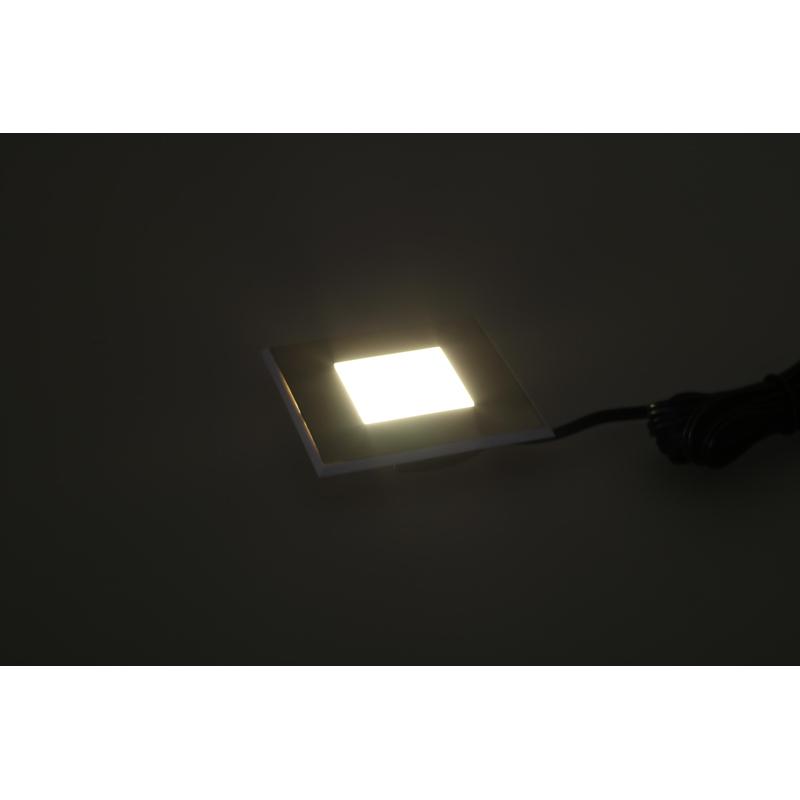 Pochôdzné parketové LED svietidlo, štvorcové, neutrálna biela, 0,5W, 12V,IP65