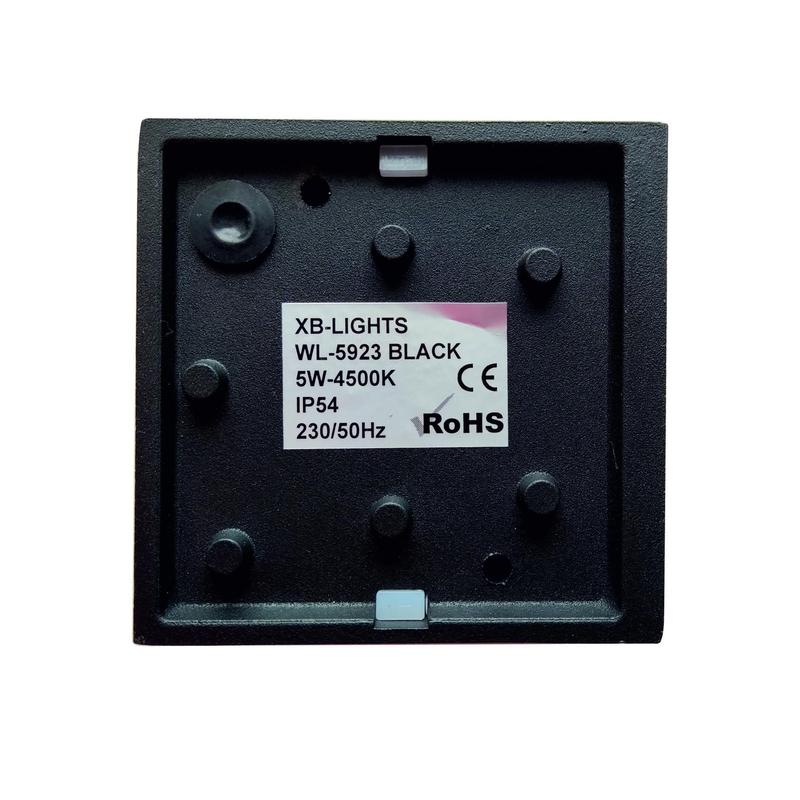 Nástenné svietidlo 1x5W čierne, neutrálna biela, 230V, IP54