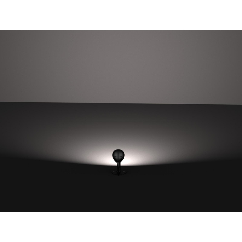 LED svietidlo záhradné EYE čierne s PODSTAVOU 6W, teplá biela, 230V