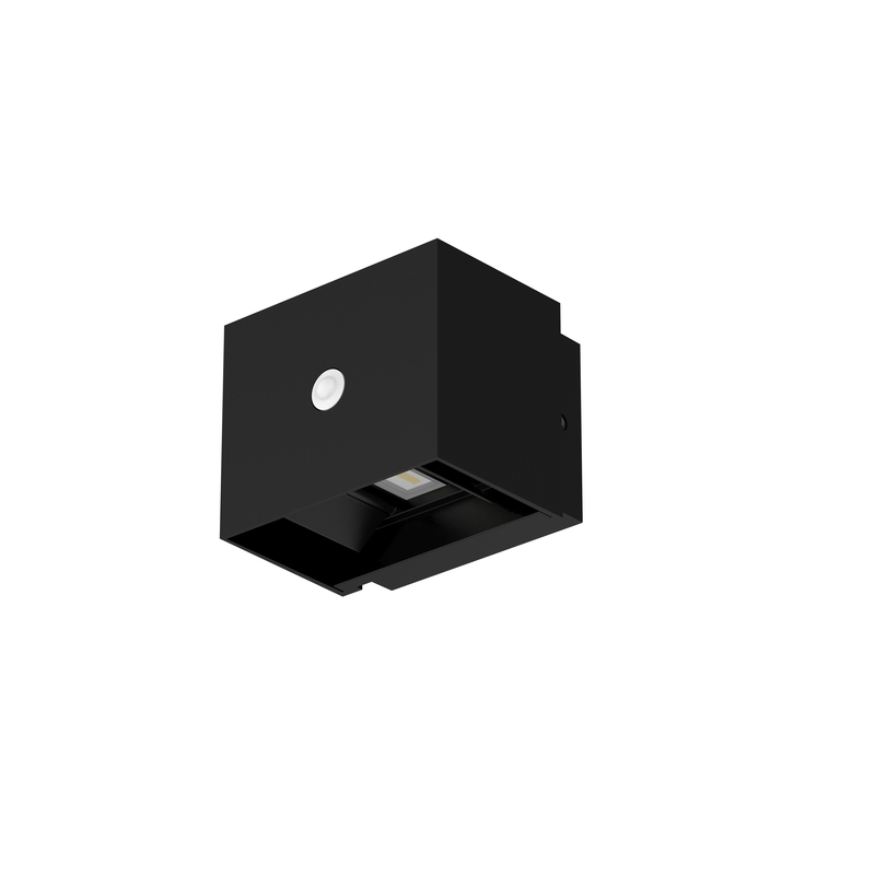 LED svietidlo fasádne so senzorom WALLCUBE čierne, 10W, neutrálna biela, 230V