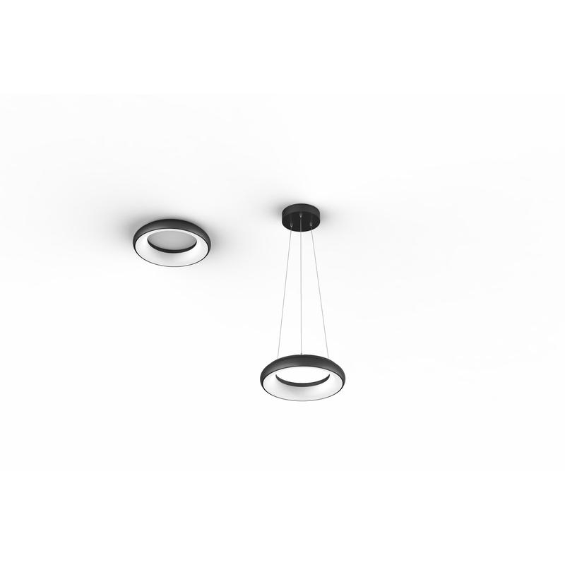 LED svietidlo stropné DONUT čierne, 35W, neutrálna biela, 230V