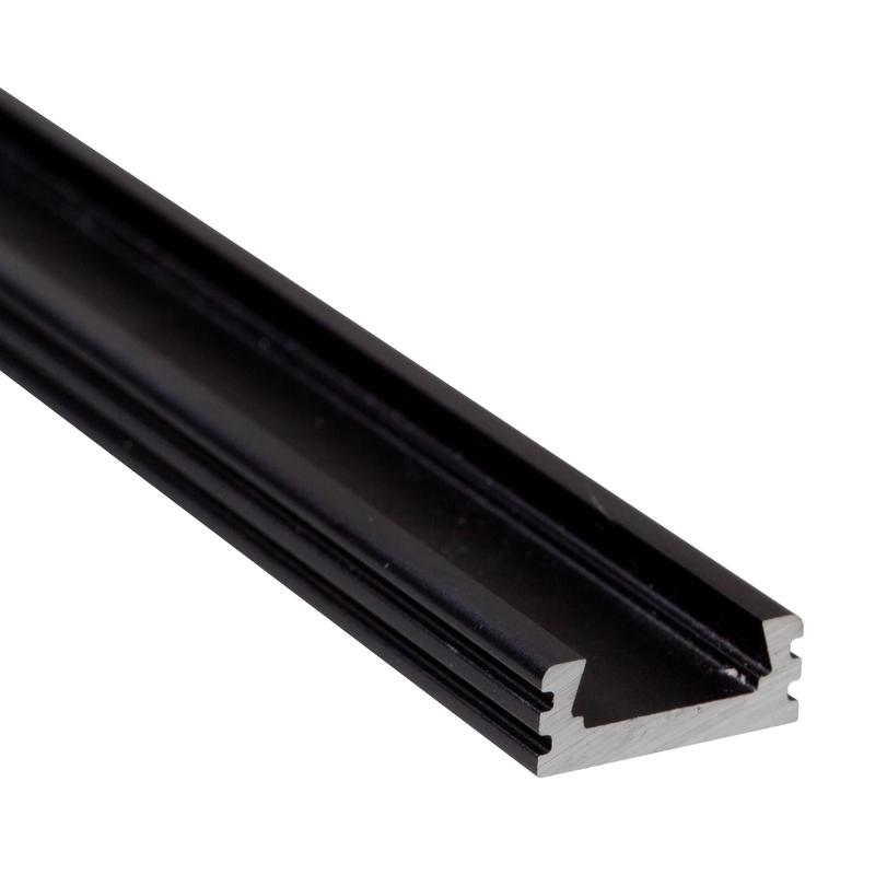 Povrchový hliníkový profil CC02, čierny, 20x8mm