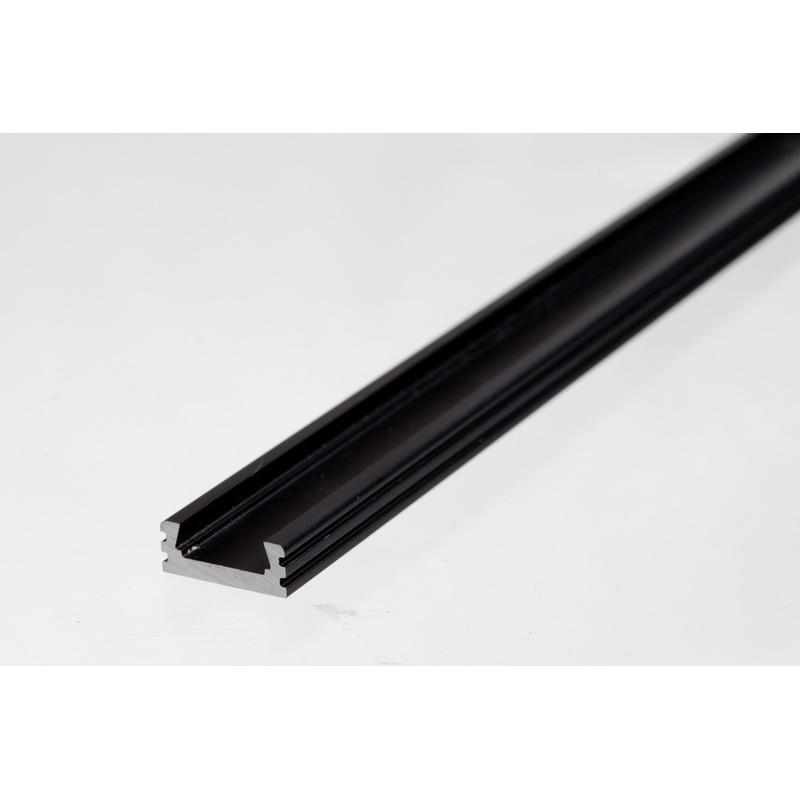 Povrchový hliníkový profil CC02, čierny, 20x8mm