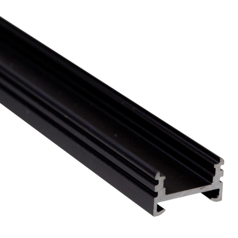 Povrchový hliníkový profil CC06, čierny, 19x11mm