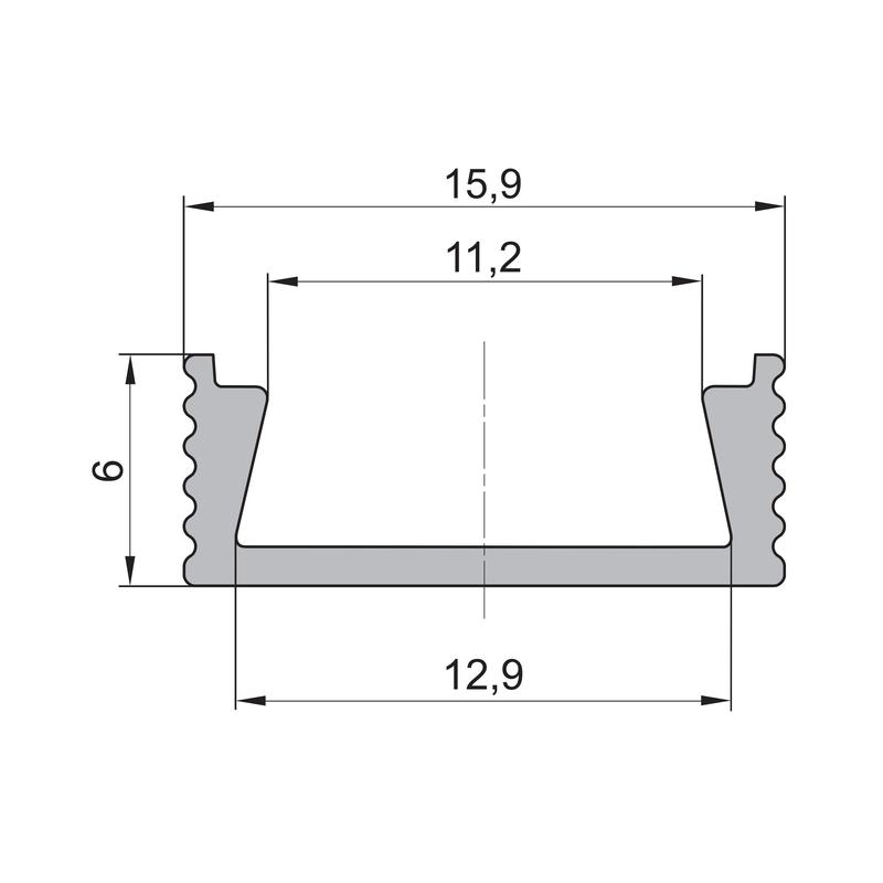 Povrchový hliníkový profil BC11, bronzový, 16x6mm