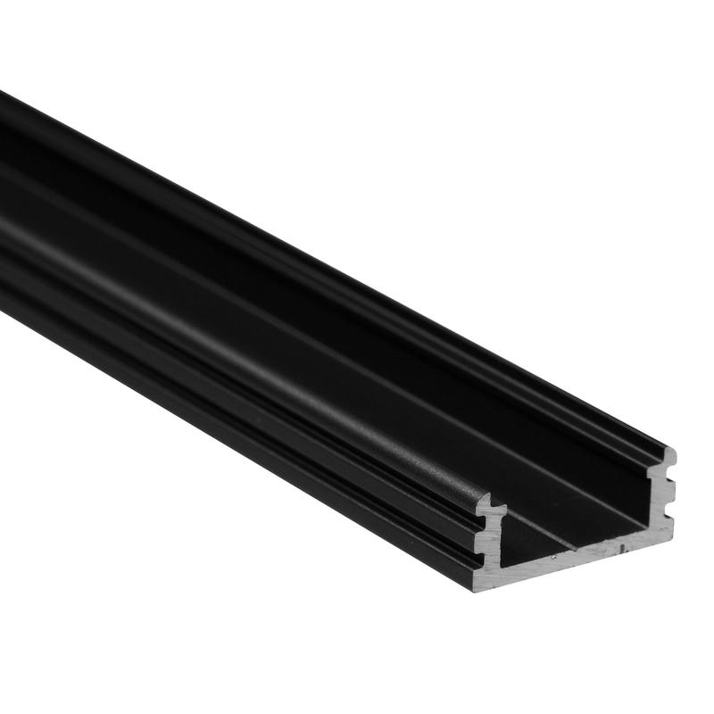 Povrchový hliníkový profil CC14, čierny, 19x8mm