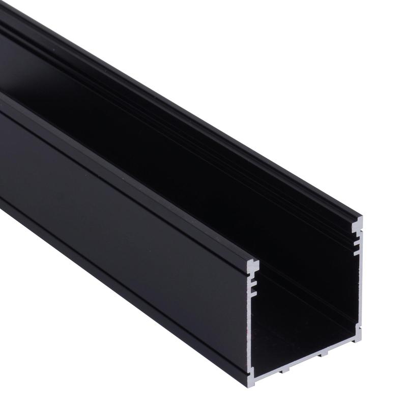Povrchový hliníkový profil CC21, čierny, 50x50mm