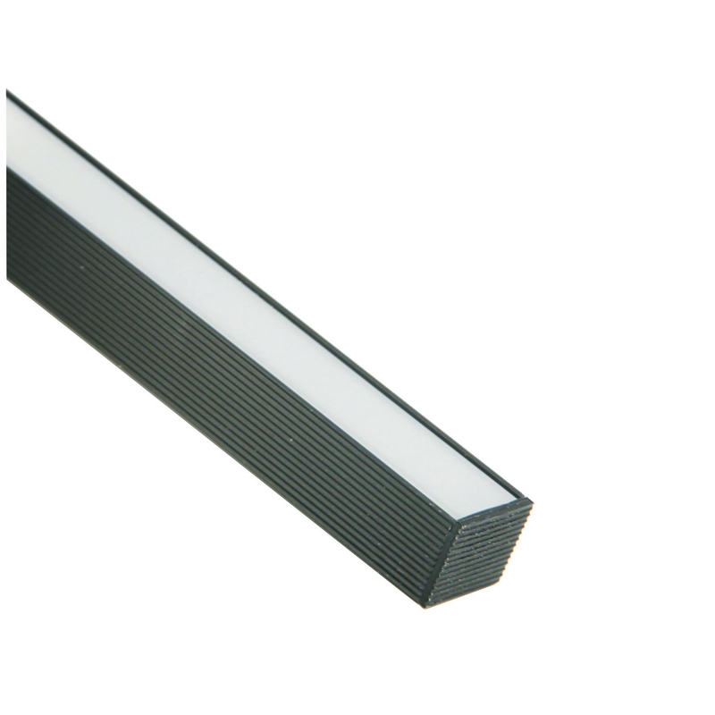 Povrchový hliníkový profil CC25, čierny, 16x14mm