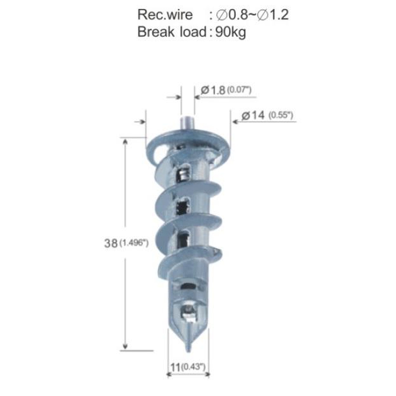 SDK hmoždinka pre oceľové lanklo 0,8-1,2mm
