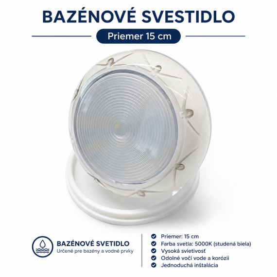 LED svietidlo BAZÉNOVÉ 1,5", 30*5050SMD, 5W, studená biela CW