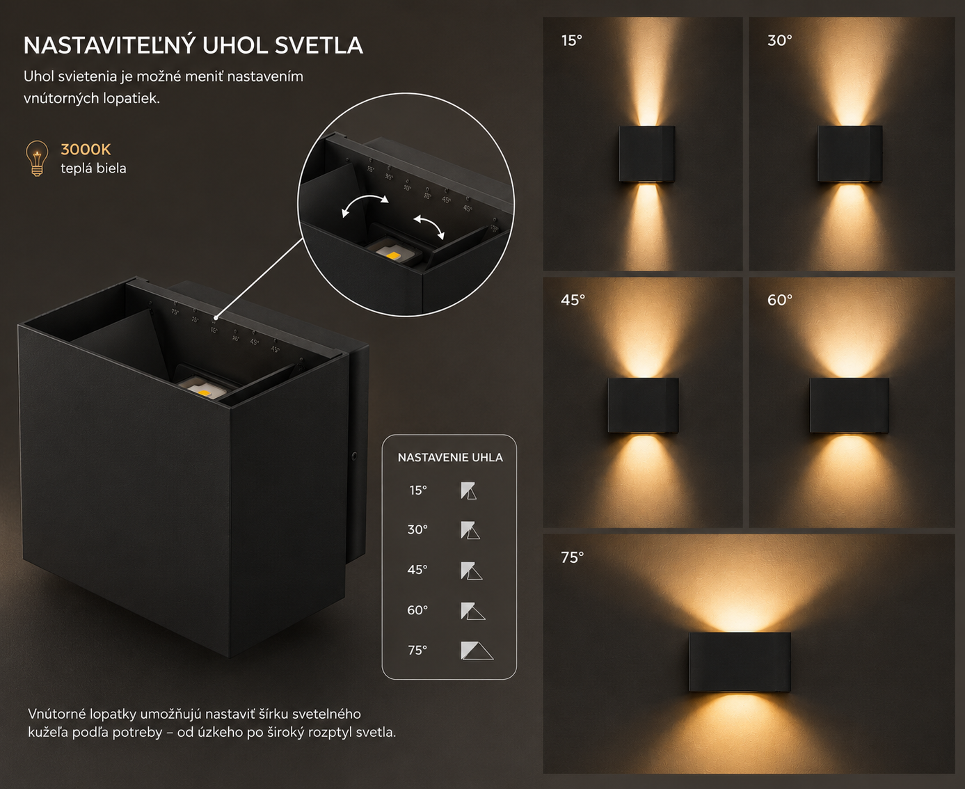 LED svietidlo fasádne WALLCUBE čierne, 10W, WW, 230V - Image 2