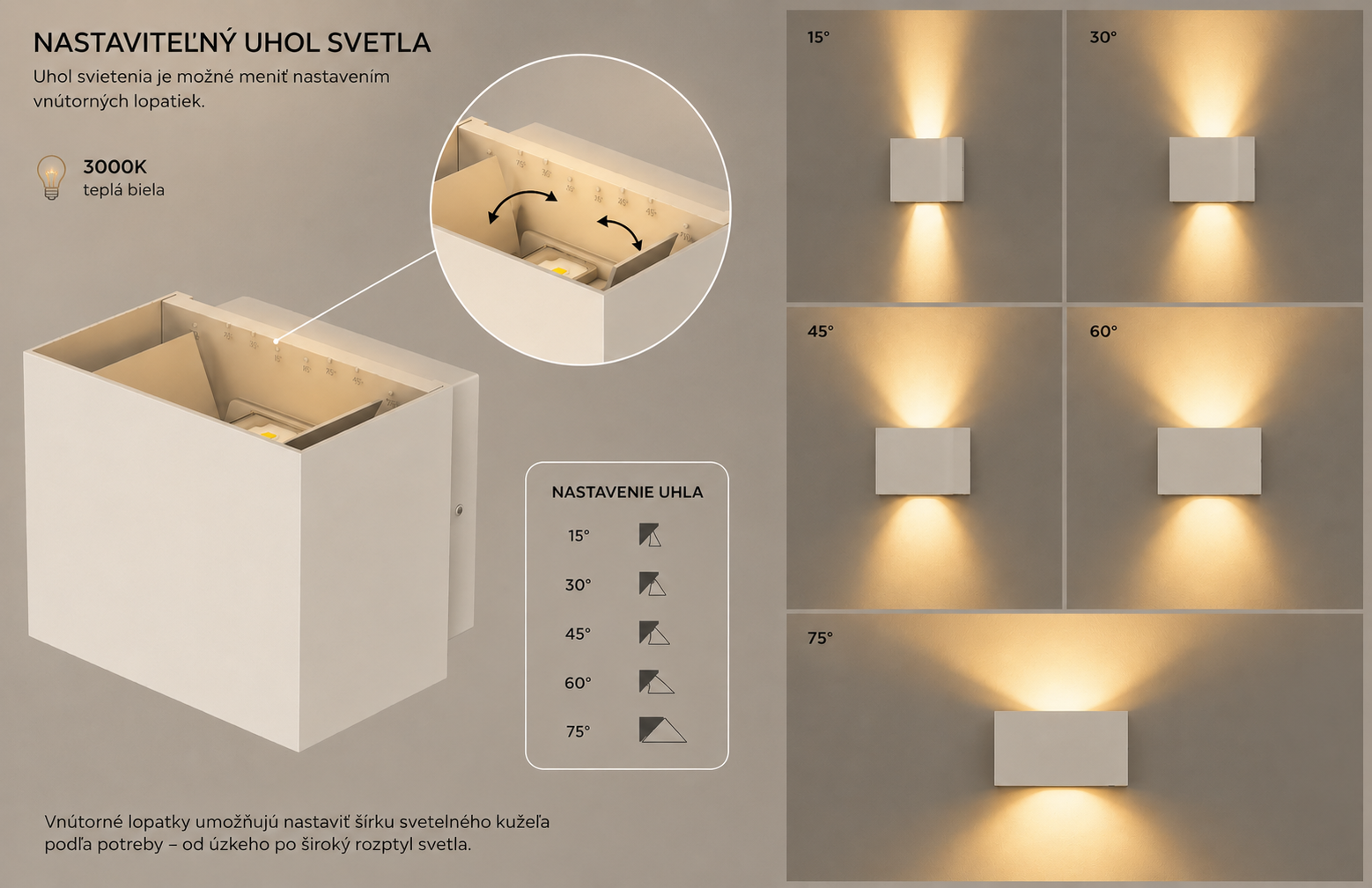 LED svietidlo fasádne WALLCUBE biele, 10W, WW, 230V - Image 2