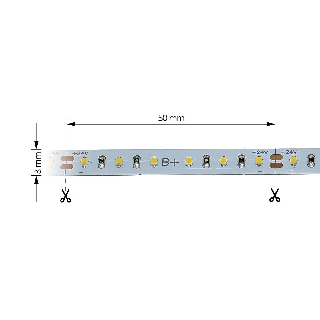 LED pás 6W, 24V, 120pcs/m - 2216 SMD, CW, IP20, šírka 8mm – Obrázok 4