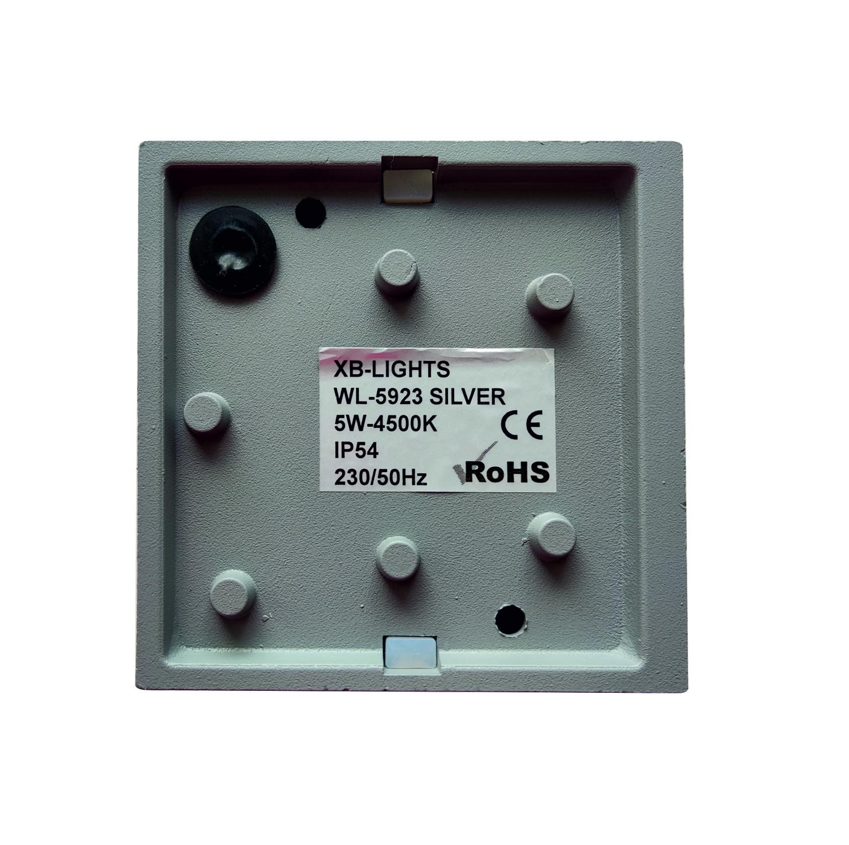 Nástenné svietidlo 1x5W šedé, NW, 230V, IP54 - Image 5