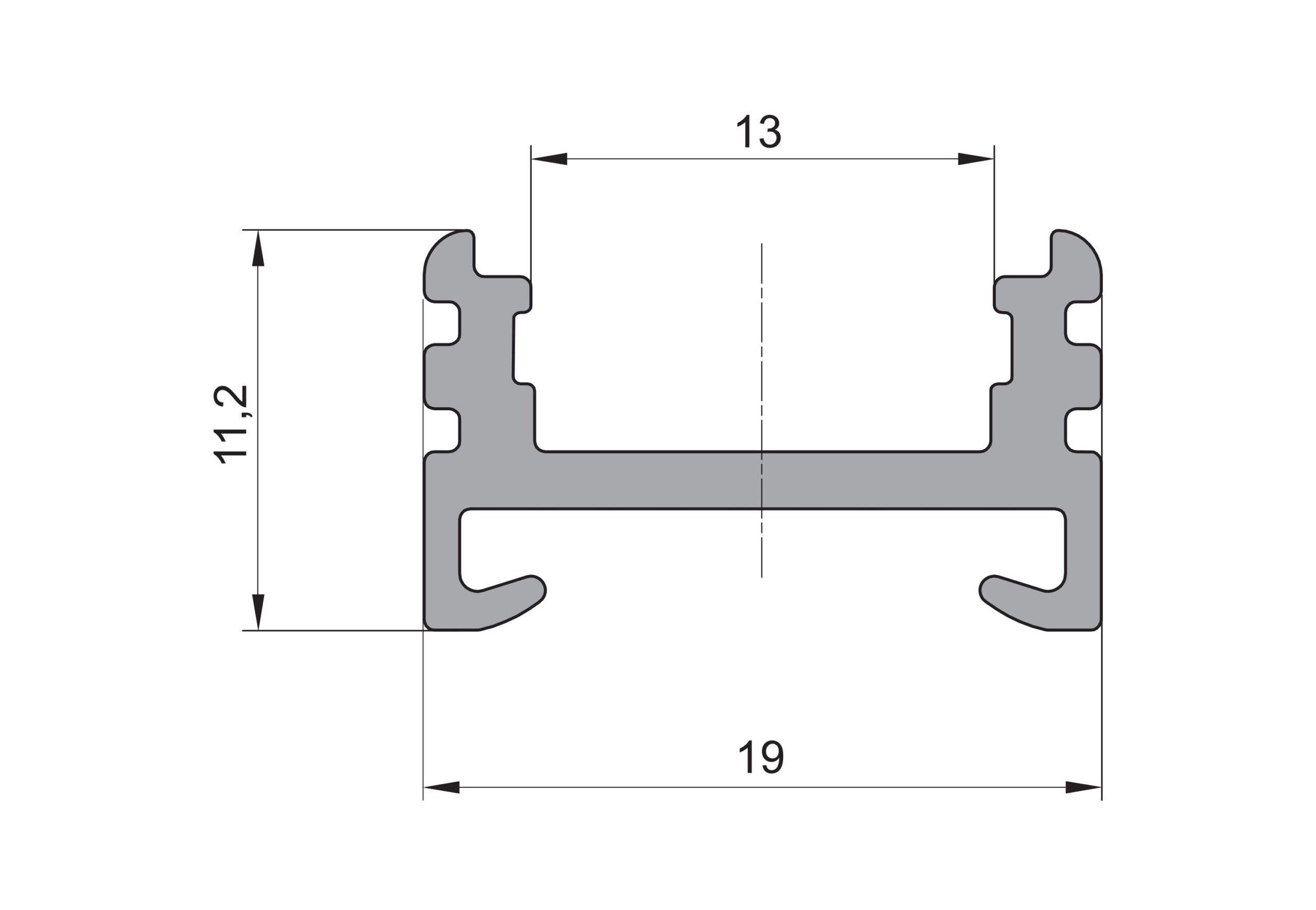 Povrchový hliníkový profil XC06, strieborný, 19x11mm - Image 2