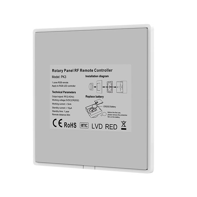 Nástenný diaľkový RGB ovládač PK3 otočný, 1-kanálový - Image 3